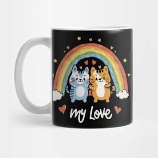 My Rainbow Cat is My Valentine Mug